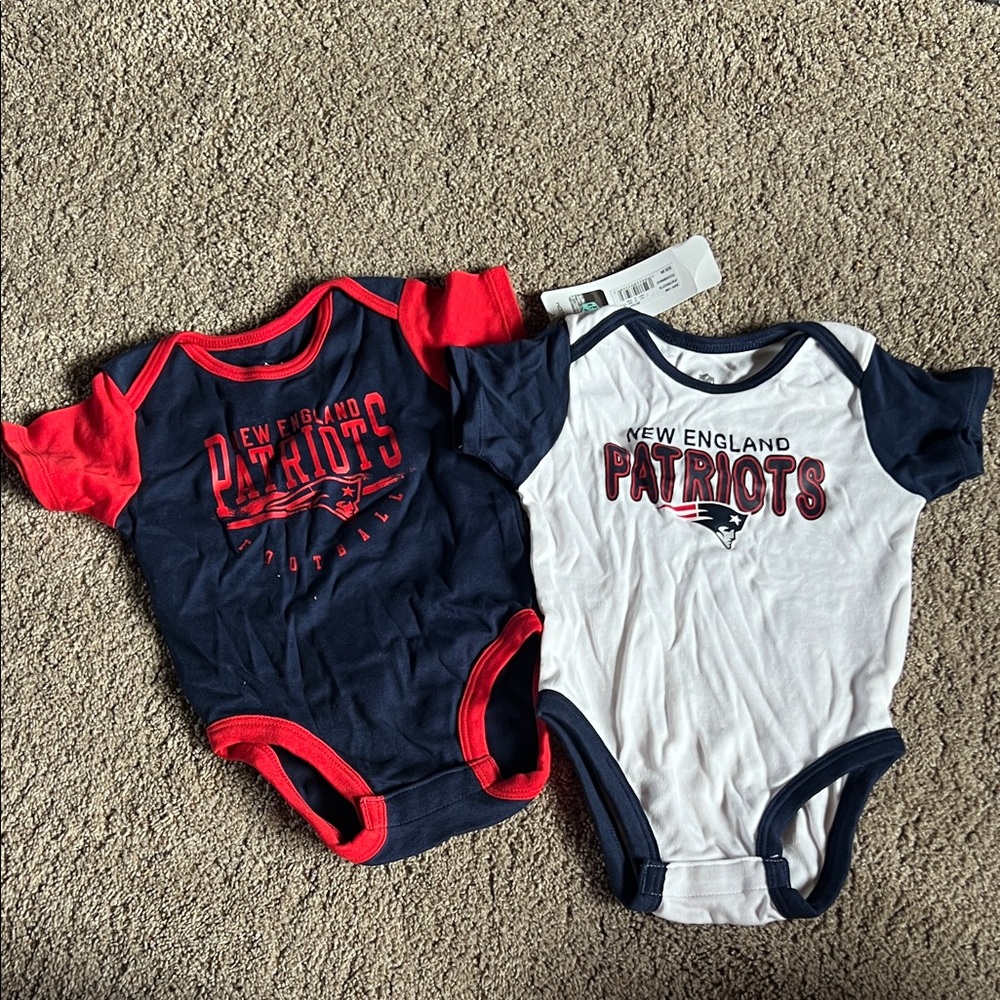 NFL New England Patriots Baby Bodysuit Set - Navy, White & Red